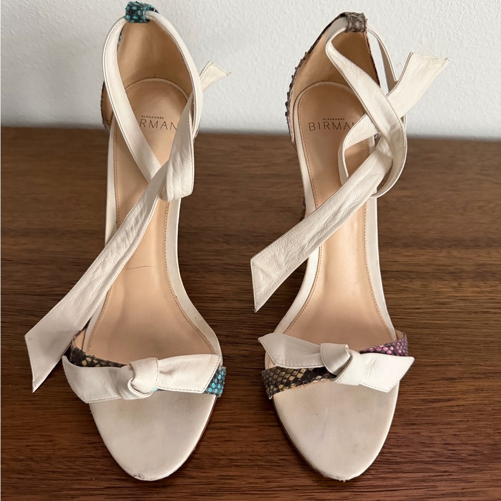 Alexandre Birman Clarita Sandals – White Leather & Python